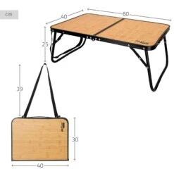 AKTIVE - Table De Camping Pliante Effet Bambou, 60x40x25 Cm -Échappée Nature aktive table de camping pliante effet bambou 60x40x25 cm 3