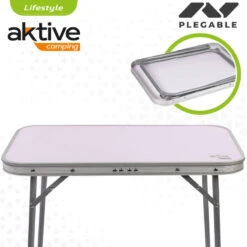 AKTIVE - Table Pliante Avec Poignée De Transport. Table De Camping 60x40x50 Cm -Échappée Nature aktive table pliante avec poignee de transport table de camping 60x40x50 cm 2