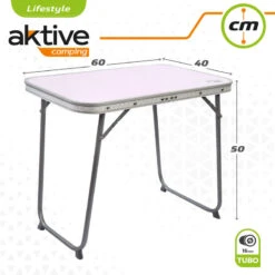 AKTIVE - Table Pliante Avec Poignée De Transport. Table De Camping 60x40x50 Cm -Échappée Nature aktive table pliante avec poignee de transport table de camping 60x40x50 cm 3