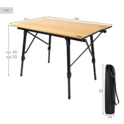 AKTIVE - Table Pliante Glampling Hauteur Réglable. Table De Camping, 90 X 57 Cm -Échappée Nature aktive table pliante glampling hauteur reglable table de camping 90 x 57 cm 3