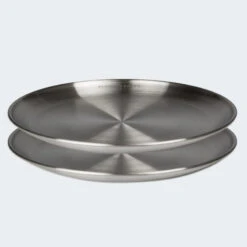 Assiette Plate De Camping | Diamètre Env. 23 Cm | Acier Inox | 2 Assiettes -Échappée Nature assiette plate de camping diametre env 23 cm acier inox 2 assiettes 5