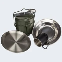 Batterie De Cuisine De Camping, Assiette Plate & Creuse, Couverts Et Tasse Set -Échappée Nature batterie de cuisine de camping assiette plate and creuse couverts et tasse set 2