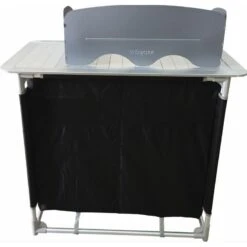 BAYASUN Meuble De Cuisine 4 Étagères Pieds Réglables Gris -Échappée Nature bayasun meuble de cuisine 4 etageres pieds reglables gris 4