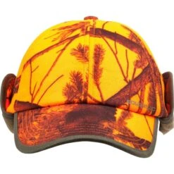 CASQUETTE CHASSE A RABAT CAMOUFLAGE ORANGE -Échappée Nature casquette chasse a rabat camouflage orange 4