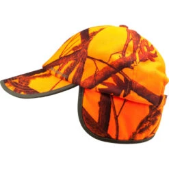 CASQUETTE CHASSE A RABAT CAMOUFLAGE ORANGE -Échappée Nature casquette chasse a rabat camouflage orange 6