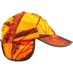 CASQUETTE CHASSE A RABAT CAMOUFLAGE ORANGE -Échappée Nature casquette chasse a rabat camouflage orange 7