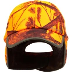 CASQUETTE CHASSE A RABAT CAMOUFLAGE ORANGE -Échappée Nature casquette chasse a rabat camouflage orange 8