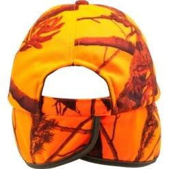 CASQUETTE CHASSE A RABAT CAMOUFLAGE ORANGE -Échappée Nature casquette chasse a rabat camouflage orange 9