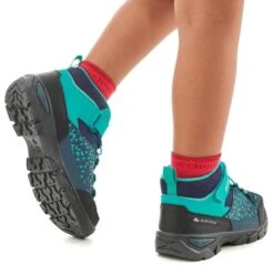 Quechua Chaussures Imperméables De Randonnée - MH120 MID Turquoises - Enfant 28 AU 34 -Échappée Nature chaussures impermeables de randonnee mh120 mid turquoises enfant 28 au 34 4