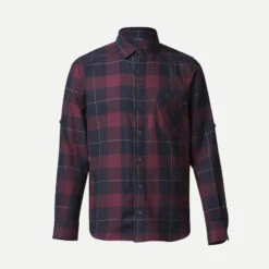Chemise De Trekking Voyage - TRAVEL500 WARM Bordeaux Homme -Échappée Nature chemise de trekking voyage travel500 warm bordeaux homme 5