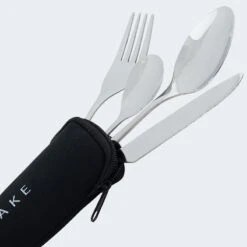 Couverts De Camping Set | Fourchette, Couteau, 2 Cuillères | Incl. Sac | Acier -Échappée Nature couverts de camping set fourchette couteau 2 cuilleres incl sac acier 3