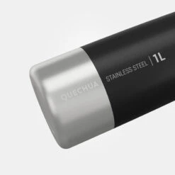 Quechua Gourde Inox 1L Avec Bouchon à Vis Pour La Randonnée - Noir -Échappée Nature gourde inox 1l avec bouchon a vis pour la randonnee noir 2