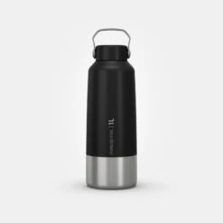 Quechua Gourde Inox 1L Avec Bouchon à Vis Pour La Randonnée - Noir -Échappée Nature gourde inox 1l avec bouchon a vis pour la randonnee noir 9