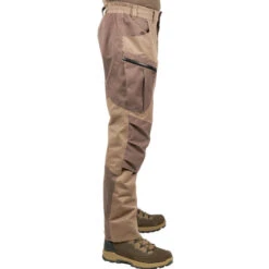 PANTALON CHASSE IMPERMEABLE CHAUD SILENCIEUX MARRON 520 -Échappée Nature pantalon chasse impermeable chaud silencieux marron 520 3