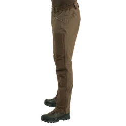 PANTALON Chasse RENFORT MARRON TEMPS SEC 500 -Échappée Nature pantalon chasse renfort marron temps sec 500 3
