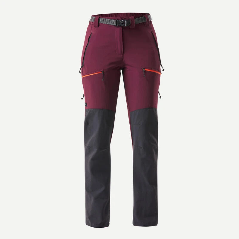 Pantalon Déperlant De Trek Montagne - MT900 Bordeaux - Femme 2 Pantalon Déperlant De Trek Montagne - MT900 Bordeaux - Femme – Image 2