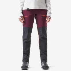 Pantalon Déperlant De Trek Montagne - MT900 Bordeaux - Femme