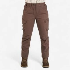 PANTALON FEMME CHASSE CHAUD IMPERMÉABLE MARRON 500 -Échappée Nature pantalon femme chasse chaud impermeable marron 500 2