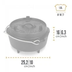 Petromax Dutch Oven FT3-3QT (avec Pieds) Et Levier De Couvercle -Échappée Nature petromax dutch oven ft3 3qt avec pieds et levier de couvercle 2