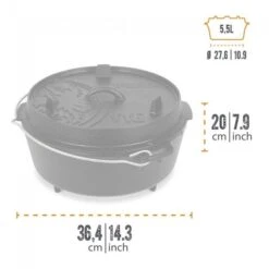 Petromax Dutch Oven FT6-6QT (avec Pieds) Ensemble - Poêle + Sac De Rangement + -Échappée Nature petromax dutch oven ft6 6qt avec pieds ensemble poele sac de rangement 2