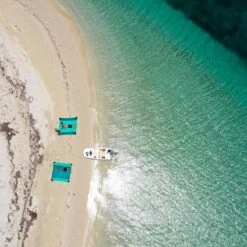 TICKET TO THE MOON Picnic Blanket Emerald / Green -Échappée Nature picnic blanket emerald green 2