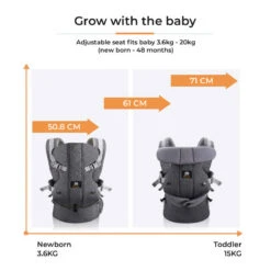 Porte-bébé Ergonomique Deryan - Porte-bébé Ventral 2-en-1 Anthracite -Échappée Nature porte bebe ergonomique deryan porte bebe ventral 2 en 1 anthracite 3