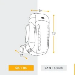 Sac à Dos De Trekking Femme 50+10 L - MT900 SYMBIUM -Échappée Nature sac a dos de trekking femme 5010 l mt900 symbium 2
