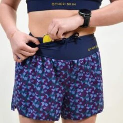 Short Course à Pied Femme Bleu Floral Ecoresponsable 9 Short Course à Pied Femme Bleu Floral Ecoresponsable -Échappée Nature short course a pied femme bleu floral ecoresponsable 2