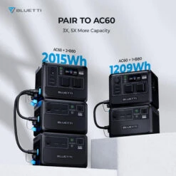 Station Électrique Portable BLUETTI AC60+B80+PV120 Pour Camping -Échappée Nature station electrique portable bluetti ac60b80pv120 pour camping 5