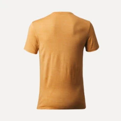 T-shirt De Trek Voyage Manches Courtes Laine Mérinos Homme - TRAVEL 500 Jaune -Échappée Nature t shirt de trek voyage manches courtes laine merinos homme travel 500 jaune 2