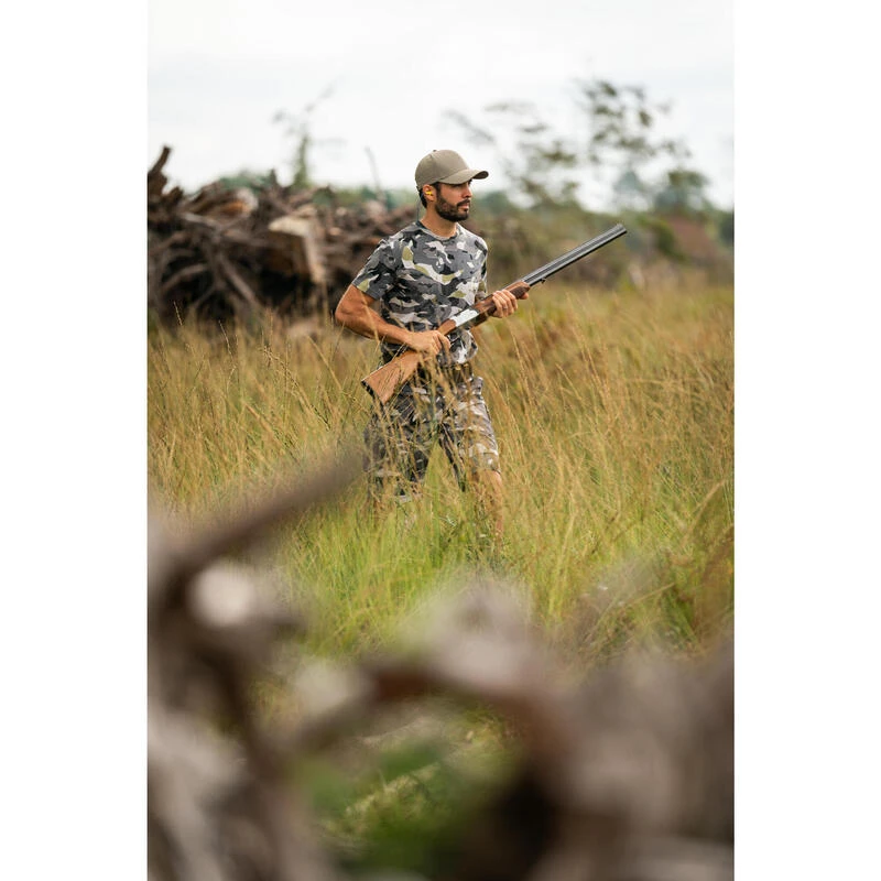 T-shirt Manches Courtes Chasse 100 Camouflage WL V1 Gris 5 T-shirt Manches Courtes Chasse 100 Camouflage WL V1 Gris – Image 5