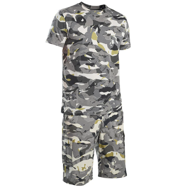 T-shirt Manches Courtes Chasse 100 Camouflage WL V1 Gris 8 T-shirt Manches Courtes Chasse 100 Camouflage WL V1 Gris – Image 8