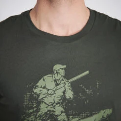 T-shirt Manches Courtes Chasse Coton Homme - 100 Chien Arrêt Vert -Échappée Nature t shirt manches courtes chasse coton homme 100 chien arret vert 4