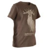 T-SHIRT Manches Courtes Chasse Coton Junior -100 LTD Cerf Marron