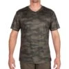 T-shirt Manches Courtes Respirant Chasse 100 Camouflage Kaki