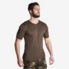 T-shirt Manches Courtes Respirant Chasse Homme 100 Marron Foncé