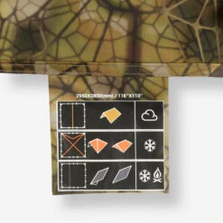 TARP Bushcraft 2,95x2,8 M Imperméable Camouflage Furtiv -Échappée Nature tarp bushcraft 295x28 m impermeable camouflage furtiv 3