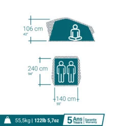 Quechua TENTE DE TOIT MH500 FRESH & BLACK 2P -Échappée Nature tente de toit mh500 fresh and black 2p 3