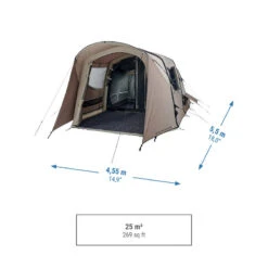 Quechua Tente Gonflable De Camping - AirSeconds 4.2 Polycoton - 4 Personnes - 2 Chambres -Échappée Nature tente gonflable de camping airseconds 42 polycoton 4 personnes 2 chambres 2