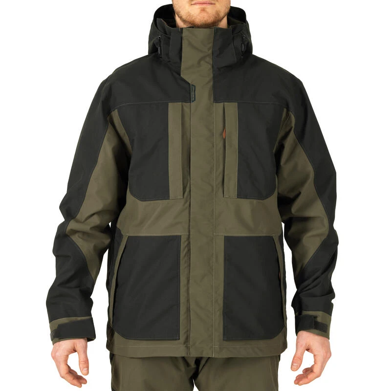 VESTE CHASSE IMPERMEABLE RENFORT VERTE 500 2 VESTE CHASSE IMPERMEABLE RENFORT VERTE 500 – Image 2