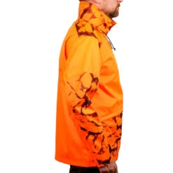 VESTE CHASSE RESISTANTE IMPERMEABLE ORANGE FLUO SUPERTRACK 100 -Échappée Nature veste chasse resistante impermeable orange fluo supertrack 100 3
