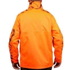 VESTE CHASSE RESISTANTE IMPERMEABLE ORANGE FLUO SUPERTRACK 100 -Échappée Nature veste chasse resistante impermeable orange fluo supertrack 100 4