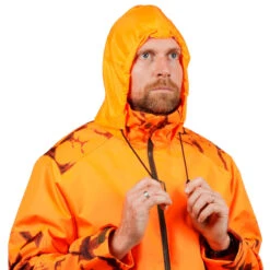 VESTE CHASSE RESISTANTE IMPERMEABLE ORANGE FLUO SUPERTRACK 100 -Échappée Nature veste chasse resistante impermeable orange fluo supertrack 100 9