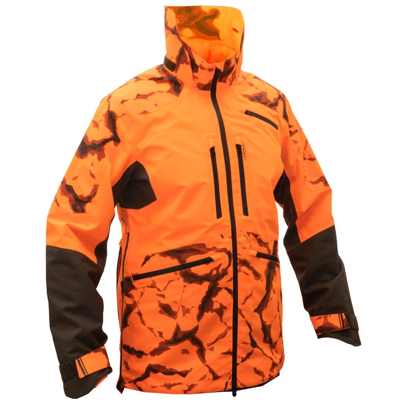 VESTE CHASSE RESISTANTE IMPERMEABLE ORANGE FLUO SUPERTRACK 900 LIGHT 3 VESTE CHASSE RESISTANTE IMPERMEABLE ORANGE FLUO SUPERTRACK 900 LIGHT – Image 3