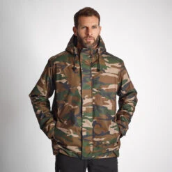 VESTE IMPERMEABLE CHAUDE 100 CAMO WOODLAND 12 VESTE IMPERMEABLE CHAUDE 100 CAMO WOODLAND -Échappée Nature veste impermeable chaude 100 camo woodland 2