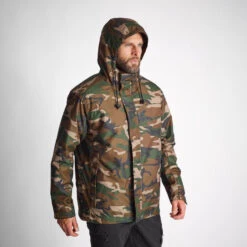 VESTE IMPERMEABLE CHAUDE 100 CAMO WOODLAND 19 VESTE IMPERMEABLE CHAUDE 100 CAMO WOODLAND -Échappée Nature veste impermeable chaude 100 camo woodland 9