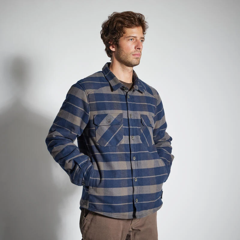 VESTE MOUTONNÉE TYPE SURCHEMISE 500 BLEU 9 VESTE MOUTONNÉE TYPE SURCHEMISE 500 BLEU – Image 9