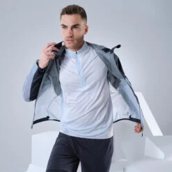 Échappée Nature -Échappée Nature veste ultra legere de randonnee rapide fh 900 homme bleu grise 1