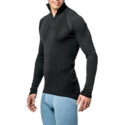 Woolpower Merino Base Layer Zip Turtleneck LITE - Noir -Échappée Nature woolpower merino base layer zip turtleneck lite noir 3