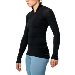 Woolpower Merino Base Layer Zip Turtleneck LITE - Noir -Échappée Nature woolpower merino base layer zip turtleneck lite noir 5